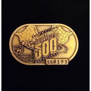 1996 Indy 500 Bronze Pit Pass Badge Pin Indianapolis Motor Speedway Dodge Viper